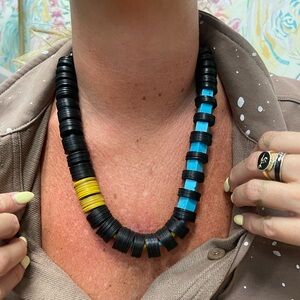 Urbane Cole Black and Blue Beaded Necklace
